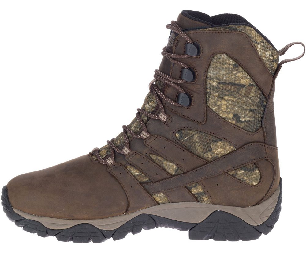 Kozaki Merrell Męskie Brązowe - Moab Timber Thermo 8\" Waterproof Sr - 148706-KBY